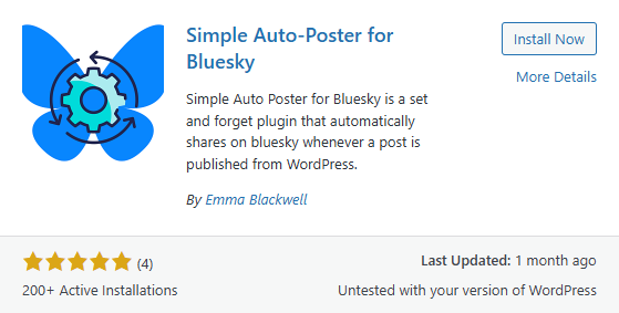 screenshot of WordPress plugin Simple Auto-Poster for Bluesky