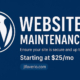 Website Maintenance 3 Website Maintenance service ad by JL Faverio showing pricing starting at $25 per month.