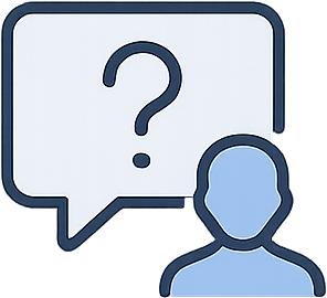 Illustration of a question mark icon representing FAQ schema for law firms