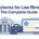 Illustration of a courthouse, briefcase, and laptop with review stars representing schema for law firms