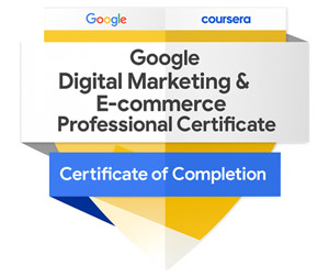 Google Digital Marketing E-commerce Professional Certificate badge for JL Faverio